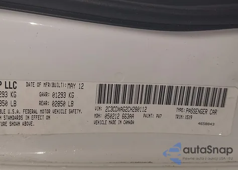 2012 Dodge Charger Police from USA, damaged, VIN 2C3CDXAG2CH280112